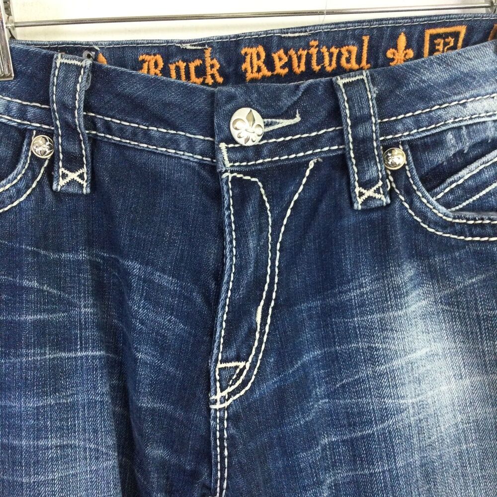 Rock Revival Womens Sasha Easy Bootcut Jeans Mid-Rise Stretch Denim Blue Size 32 - Picture 7 of 16